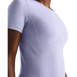 UNDER ARMOUR W SEAMLESS TEE - Celeste / White — (1379149-539)