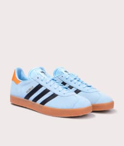 ADIDAS ORIGINALS GAZELLE TRAINERS - CLEAR SKY/CORE BLACK/GUM — (ji2076)