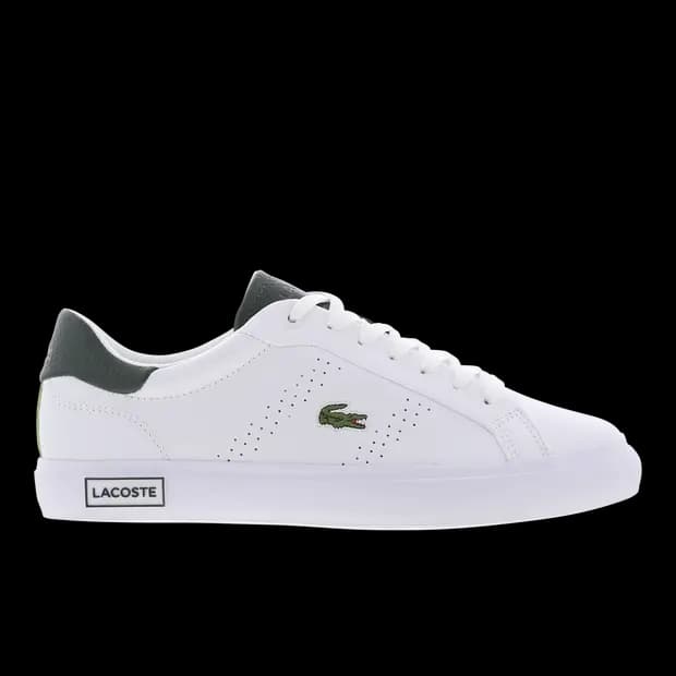 LACOSTE POWERCOURT 2.0 TRAINERS - WHITE/DARK GREEN