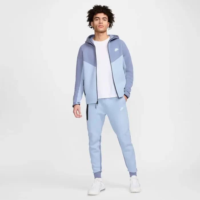 NIKE TECH FLC FZ WR HOOD - LT ARMORY BLUE/ASHEN SLATE — (fb7921-440)