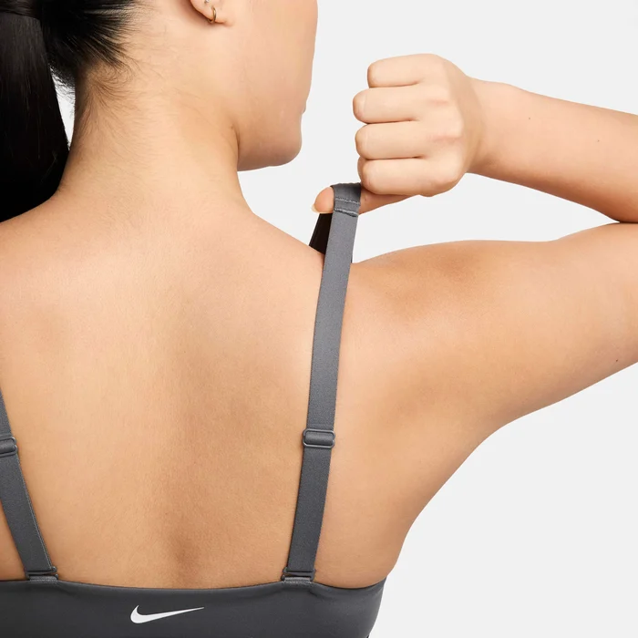 NIKE W NP INDY PLUNGE BRA SW - IRON GREY/WHITE