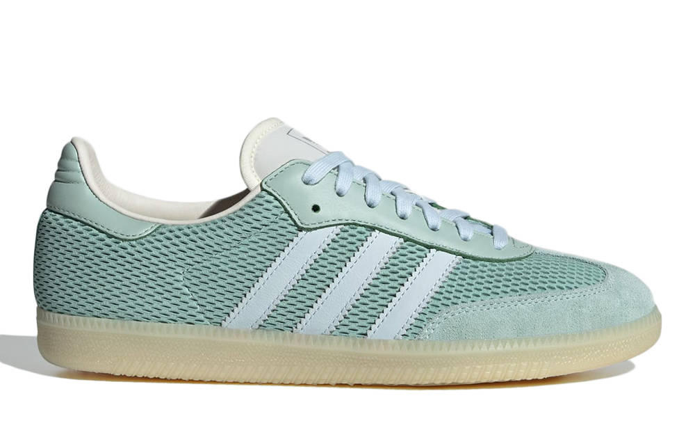 ADIDAS MENS ORIGINALS SAMBA OG TRAINERS - HAZY GREEN/SKY TINT