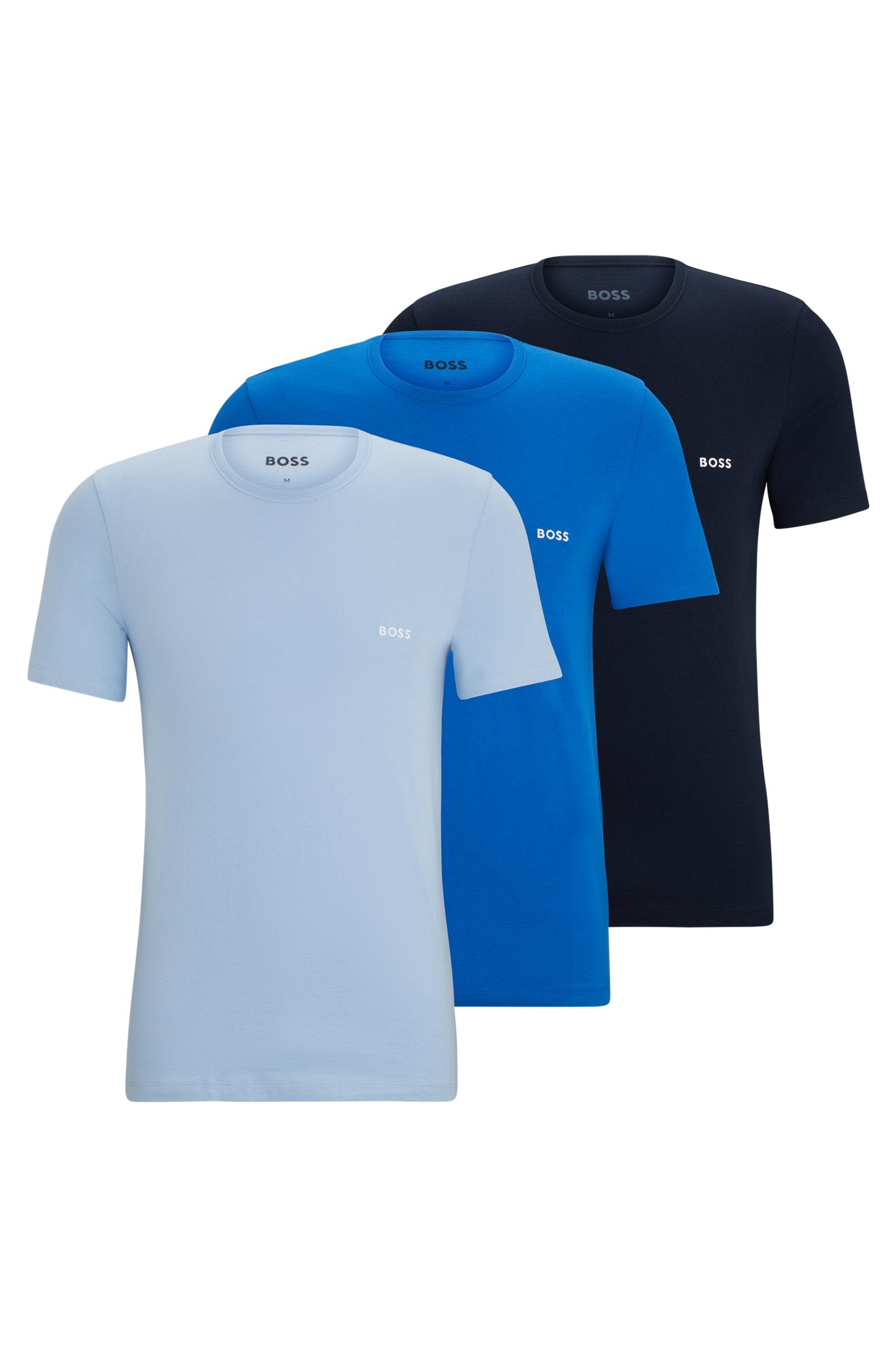 HUGO BOSS T-SHIRT 3P CLASSIC - MED BLUE/ PAST/ NAVY