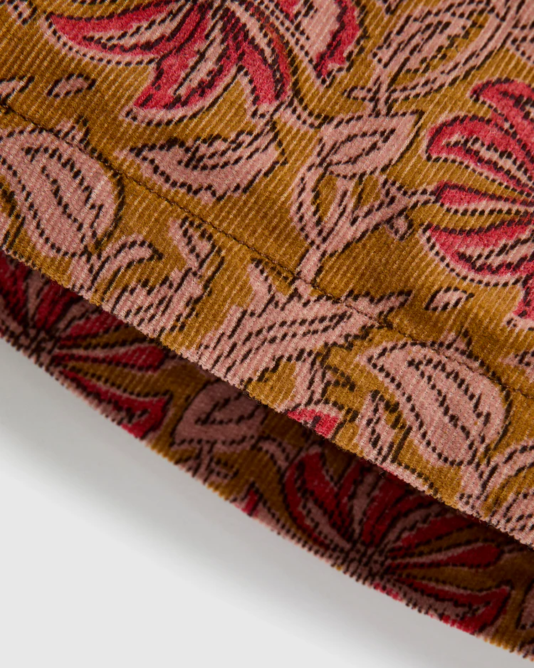 ENGINEERED GARMENTS FATIGUE SHORT - KHAKI FLORAL PRINTED CORDUROY