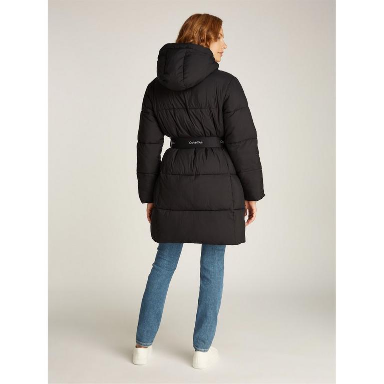 CALVIN KLEIN JEANS W LOGO BELT SHORT PUFFER - CK BLACK
