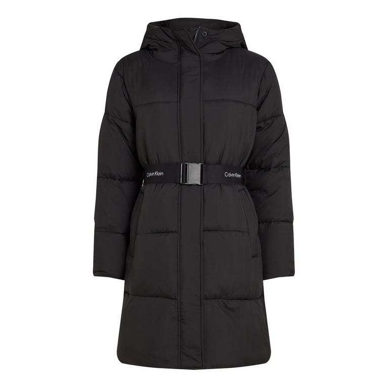 CALVIN KLEIN JEANS W LOGO BELT SHORT PUFFER - CK BLACK