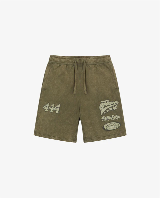 FOREVER CLUB VICTOR WASHED FLC SHORT - KHAKI WASH