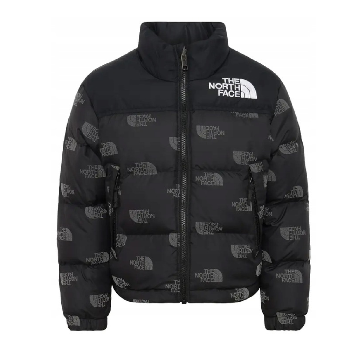 THE NORTH FACE BOYS 1996 RETRO NUPTSE JACKET - BLACK/AOP REFLECTIVE