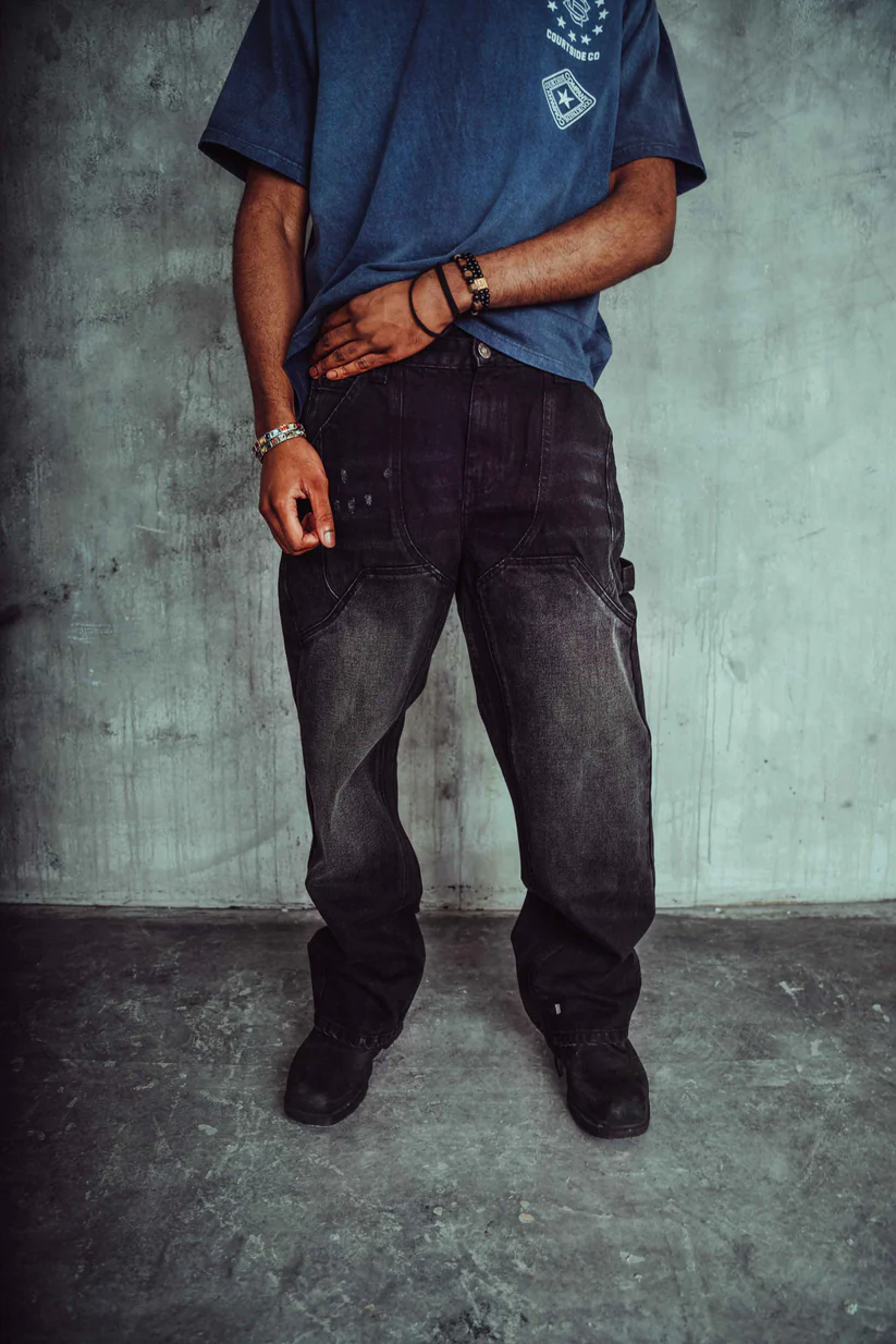 COURTSIDE HAWKIN CARPENTER DENIM JEAN - BLACK WASH