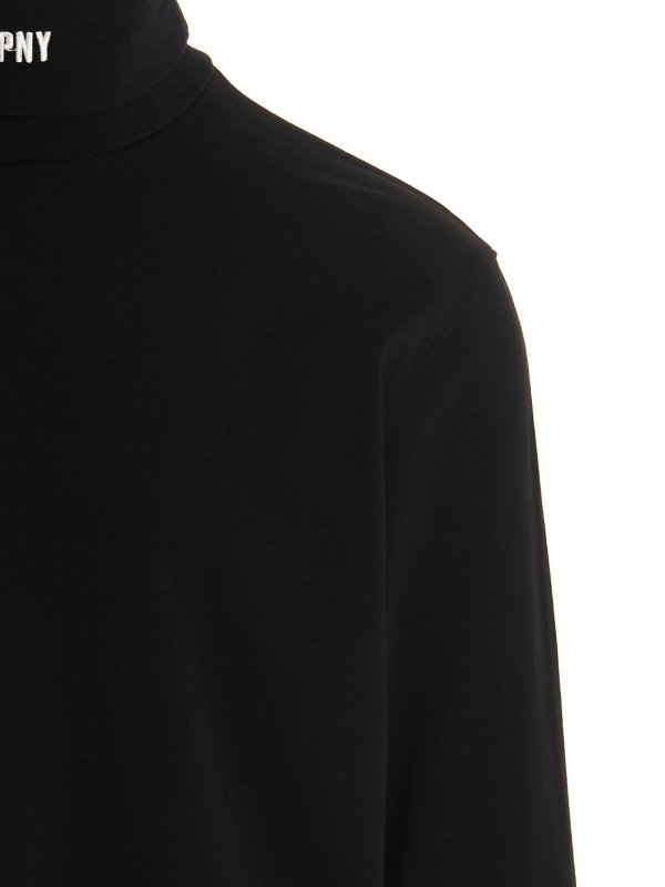 HERON PRESTON HPNY EMB ROLLNECK - BLACK WHITE