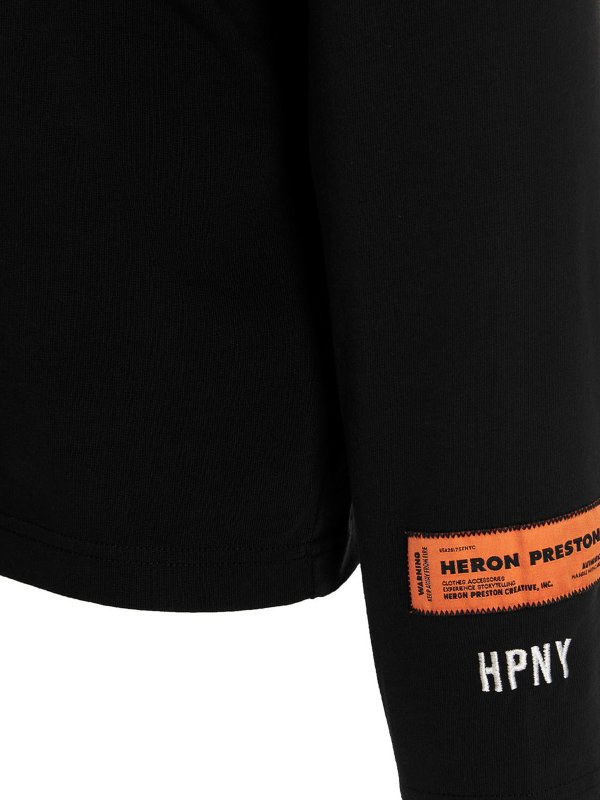HERON PRESTON HPNY EMB ROLLNECK - BLACK WHITE