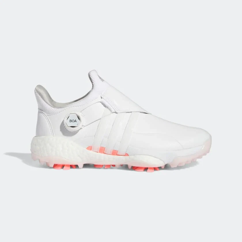 ADIDAS WOMENS TOUR360 22 BOA GOLF SHOES - WHITE/PINK