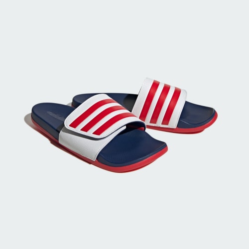 ADIDAS ADILETTE COMFORT ADJUSTABLE SLIDE - WHITE/NAVY/RED