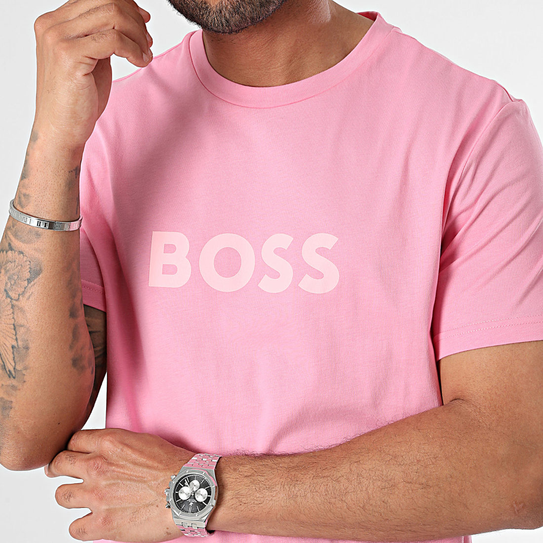 HUGO BOSS T-SHIRT RN - LIGHT/PASTEL PINK