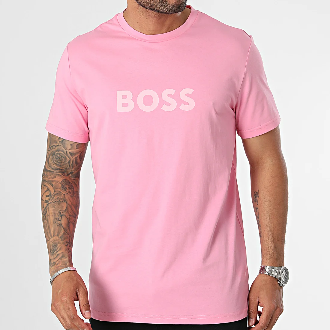 HUGO BOSS T-SHIRT RN - LIGHT/PASTEL PINK
