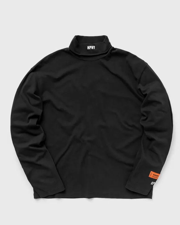 HERON PRESTON HPNY EMB ROLLNECK - BLACK WHITE