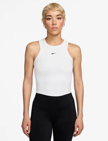 NIKE W NK ONE DF CRP TANK - WHITE/BLACK